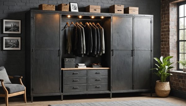 7 styles d'armoires à vêtements pour un intérieur industriel